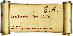 Englender András névjegykártya